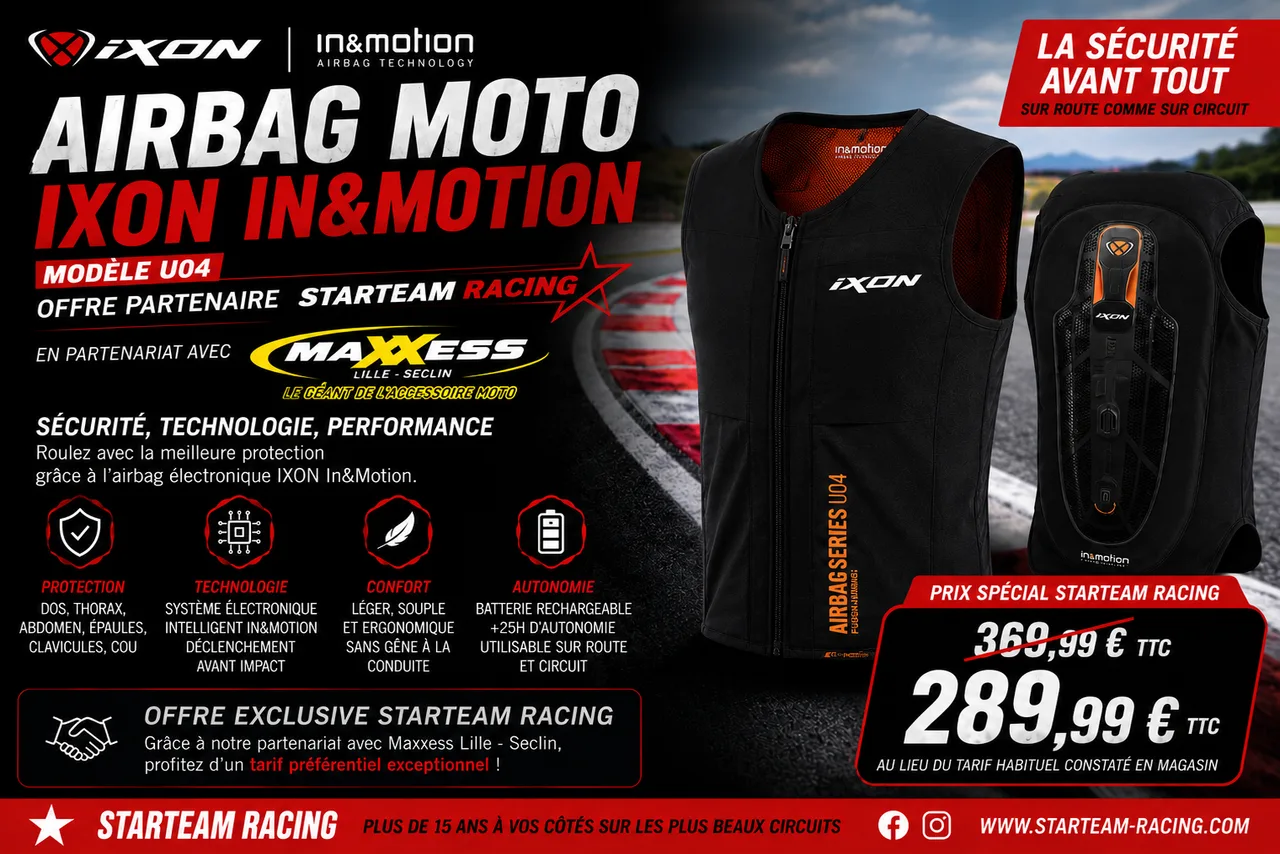 Airbag Moto IXON In&Motion – Offre Partenaire Starteam Racing à 289,99 €